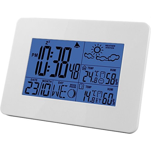 Preisvergleich Produktbild Esperanza EWS102W Cumulus Kabellose Wetterstation mit Digitalanzeige weiß / blau