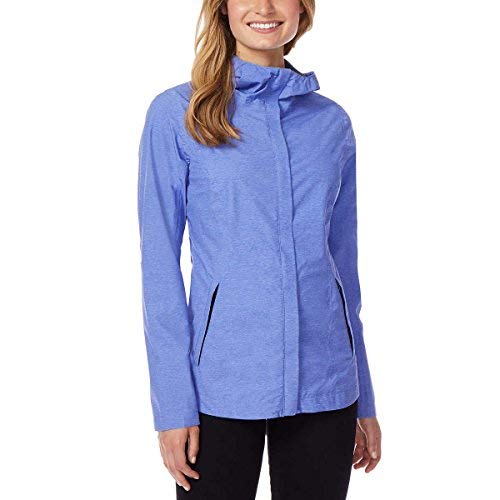 32 DEGREES Cool Womens Performance Rain Jacket Baja Blue Melange Small