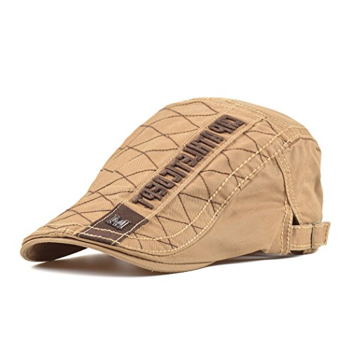 Material: Cotone e poliestere Adantico Uomo Cotone Cappello Flat cap (Cachi)