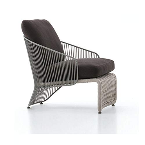 Short Back Stainless Steel Casual Single Sofa Chair, Reception Chair-Grey