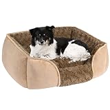 YAEM Dog Beds for Medium Dogs, Swirl Rose Velvet Medium Dog Bed, Removable Cushion Calming Dog Sofa