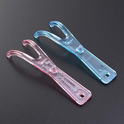 EXCEART 2PCS Dental Floss Holder Built In Spool Flat Wire Dental Floss