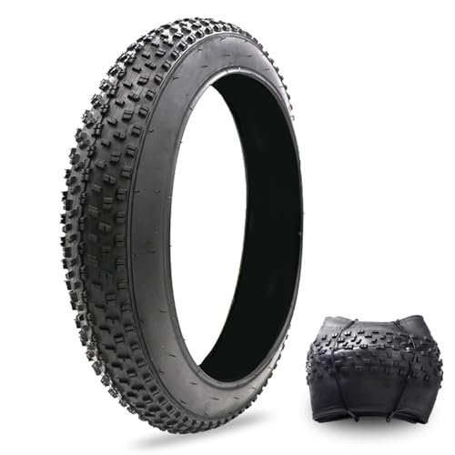 WEISHIDAI 20/26x4,0 Pulgadas Neumático Ancho para Bicicleta Eléctrica 20/26 4,0 Pulgadas Accesorios De Bicicleta De Repuesto A Prueba De Pinchazos De Neumáticos Plegables(Black,20 * 4.0")