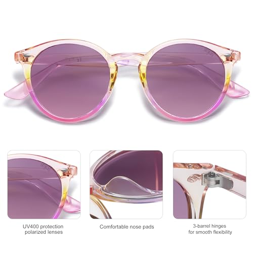 Image of SOJOS Retro Round Polarized Sunglasses for Women Men Classic Vintage Sunnies SJ2069