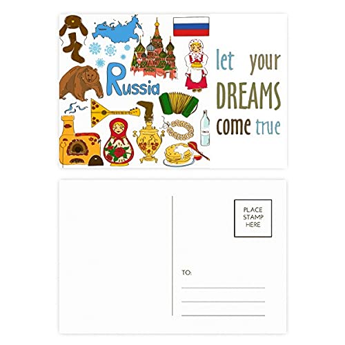 Cartes postales drapeau de la Russie (lot de 20) pour collectionneurs et correspondances