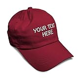 Soft Baseball Cap Custom Personalized Text Cotton Dad Hats for Men & Women Buckle Closure Burgundy