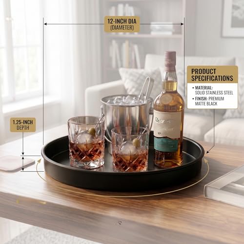 Image of CAR-O-BAR Multipurpose Folding Bar Stool with Detatchable Serving Trays | Side Table with 2 Black Trays for Bar, Coffee, Home and Office | Multipurpose Retro Bar Corner for Home