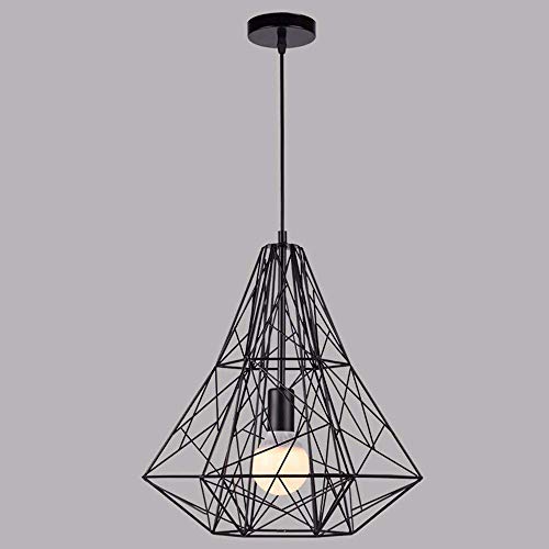 Suspension cage en métal noir luminaire industriel pour sublimer un plafond de restaurant