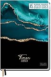 Häfft-Timer 2022/2023 A5 [Shiny Teal] Hardcover Schüler-Kalender, Schüler-Planer, Schulplaner, Studienplaner/Semesterplaner für Oberstufe, Ausbildung, Studium | nachhaltig & klimaneutral
