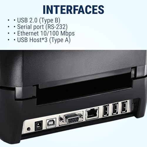 Image of McAuley Labels GoDEX RT863i+ Thermal Label Printer - 4 inch Ultra-High-Resolution Shipping, UPS Label Printer with Color Display - 600 DPI