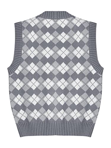 Kids Girls Sleeveless V-neck Plaid Printed Knit Sweater Vest Tops Autumn Casual Pullover Waistcoat2