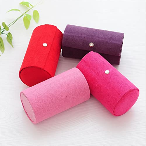 Walnuta Cylinder Shaped Jewellery Storage Roll Case Velvet Travel Makeup Ring Ear Pendant Necklace Organizer Display Box Storage (Color : C, Size : 13.5 * 7.5 Cm) #TOP2