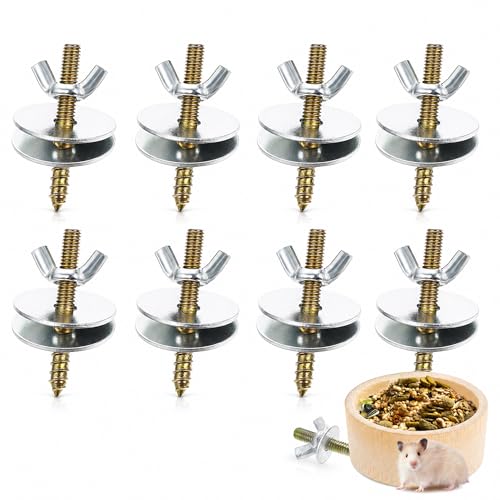 Image of POPETPOP Bird Cage Retaining Screws Bird Cage Screw Set with Screw Nuts and Gaskets 16 Screws for Perch Fastening Hardware for Accessories and Small Pet Cages
