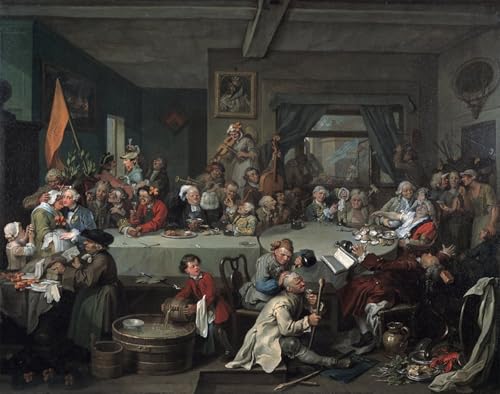 Reproducción en lienzo de William Hogarth, pintura mural de alta calidad de 60x90cm