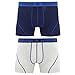 adidas Men's Athletic Stretch Trunk Underwear (2 Pack), Collegiate Navy/Shock Blue-Heather White/Collegiate Navy, X-Large/Waist Size 40-42