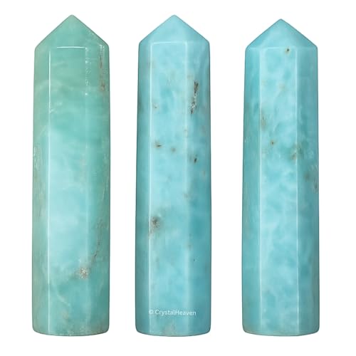 Image of Caribbean Calcite Crystal Pencil Points Set of 3, Certified Original Healing Crystals for Grid - Healing Crystals and Stones Metaphysical Energy Tool for Meditation and Chakra - Crystal Gifts for All