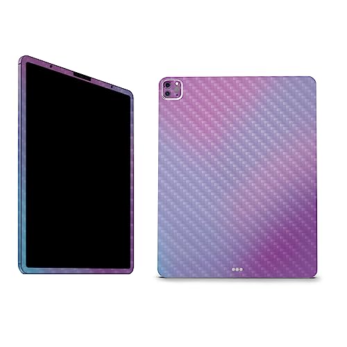Image of MightySkins Carbon Fiber Skin Compatible with Apple iPad Pro 12.9 inch M2 6th Gen (2022) Full Wrap Kit - Purple Fog | Protective, Durable Textured Carbon Fiber Finish | Easy to Apply | Made in The USA