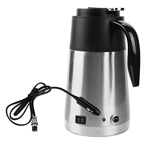 Tyenaza 12V/24V 1300 ml de caldera de tetera de automóvil, camión de automóvil de acero inoxidable viajar al hervidor de agua eléctrica calefacción de agua (24 V camión grande)
