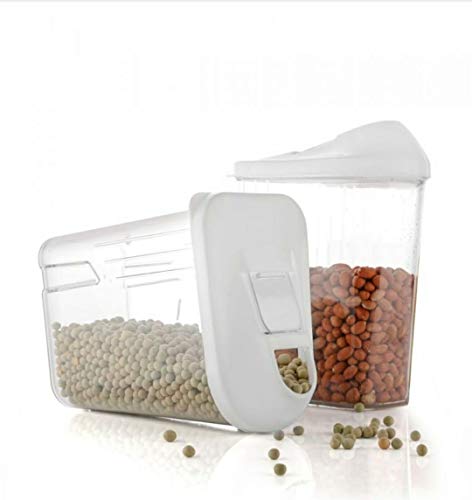 Image of Easy Flow Plastic Kitchen Storage Jars & Container Set, Kitchen Containers for Storage Lid Food Rice Pasta Pulses Container Transparent 1500 ML Set of 2, Multi Color