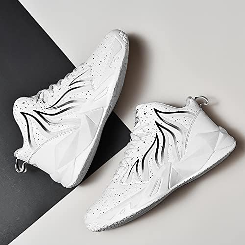Generic Big Basketball Fashion Shoes Couple Unisex Bubber Outsole Microfiber Leather Comfortable Men’s Sneakers- EU48 (White, US13.514) | Image 6