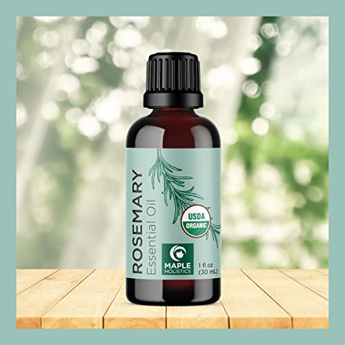 Certified Organic Rosemary Oil For Hair - Pure Usda Organic Rosemary Essential Oil For Hair Skin And Nails Plus Aromatherapy - Organic Hair Oil For Dry Scalp Treatment And Enhanced Volume And Shine #TOP3