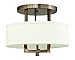 Hinkley 3200BR-LED Transitional One Light Semi-Flush Mount from Hampton collection in Bronze/Darkfinish,