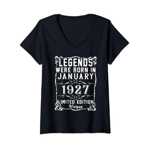 Mujer Cumpleaños Enero 1927 Edición Limitada Regalo January 1927 Camiseta Cuello V