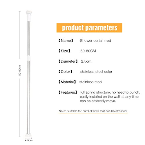 KINLO douchegordijnstang uit 1 stuk, 5080 cm, multifunctioneel