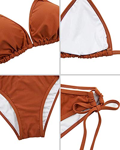 Image of Century Star Women Cute String Triangle Bikini Sets - Swimsuits Two-Piece Tie Side Adjustable Ties Halter Bathing Suit