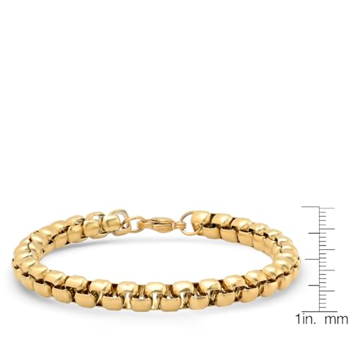 Pulsera para hombre acero y baño de oro 18K miniatura 3