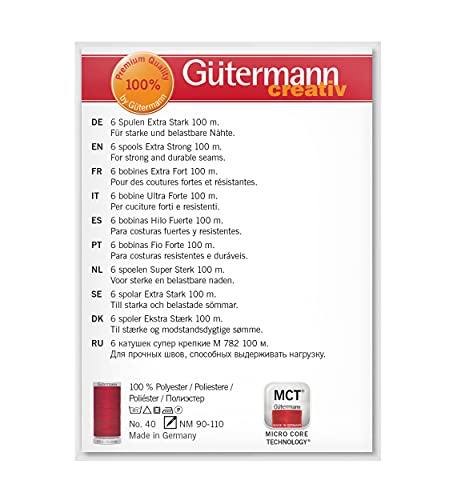 Gütermann creativ Sewing Thread Set including 6 spools Extra Strong 100 m in Basic Colours, Multi, 100m - Image 3