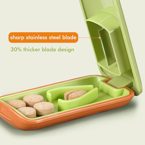 Image of JohnBee Pill Cutter - Sharp & Durable Silicone Pill Splitter, Non-Slip Base, Portable Tablet Cutter for Daily Medication, Vitamins & Supplements. Designed for Swallowing Difficulties & Pets (Green) | Sharp & Durable Silicone Pill Splitter, Non-Slip Base, Portable Tablet Cutter, For Swallowing Difficulties & Pets