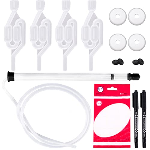 Cimeton 16Pcs Airlock Set For Fermentation, Auto Siphon With 6 Feet Clear Tubing, Twin Bubble S Type Airlock With Silicone Stopper And Rubber Grommets #TOP14