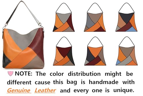 Image of YALUXE Women's Real Leather Shoulder Bags Hobo Handbags Purse Crossbody Bag