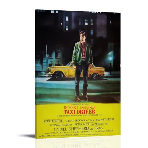 HUAEYWQBERRH Póster de taxista de película para sala de estar, dormitorio, pintura decorativa, impresión de cubierta de 40 x 60 cm, estilo marco
