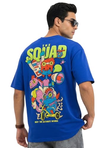Image of Veirdo Oversized Baggy Fit Drop Shoulder Graphic Printed Design Half Sleeve T-Shirt for Men (Available Sizes: S to 2XL)