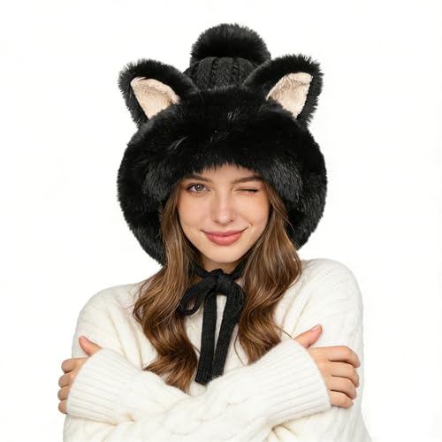 Gorro invierno felpa orejas mujer estilo ruso