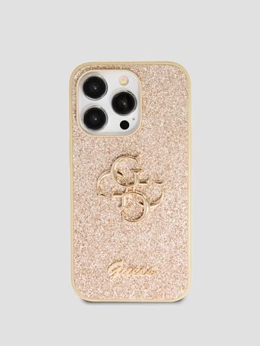 Guess GUHCP14LHG4SGD Coque pour iPhone 14 Pro 6,1" Doré Rigide Script Script Big 4G
