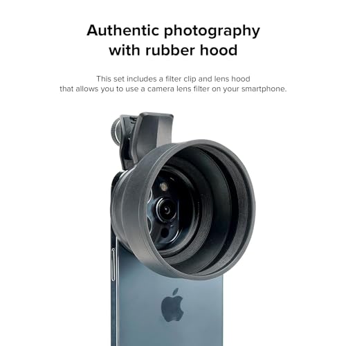 EXAPRO Filter Clip & Lens Hood Kit, Lens Accessory for Smartphone forφ49mm Camera Lens Filter - Image 2