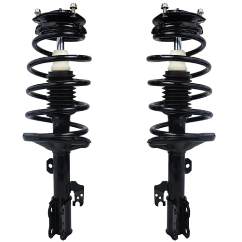 Image of Detroit Axle - FWD Front Steering Knuckles & Wheel Hub Bearings + Struts and Coil Spring Replacement for 2004-2010 Toyota Sienna - 4pc Set