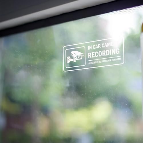 Image of 4Pcs for Car in Car Camera Recording Sign for car, Audio Video Recording Window Vinyl Sticker Self-Adhesive Security Warning Sign Removable for Car Vehicle -5.9 x 2.5 Inch