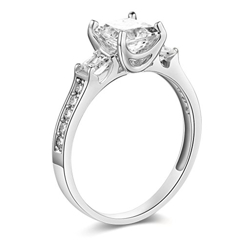The World Jewelry Center .925 Sterling Silver Rhodium Plated Wedding Engagement Ring2
