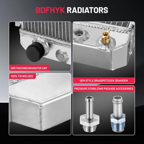 Image of BDFHYK 2760 3-Row 44mm Radiator for Jeep Wrangler 87-95, 97-06