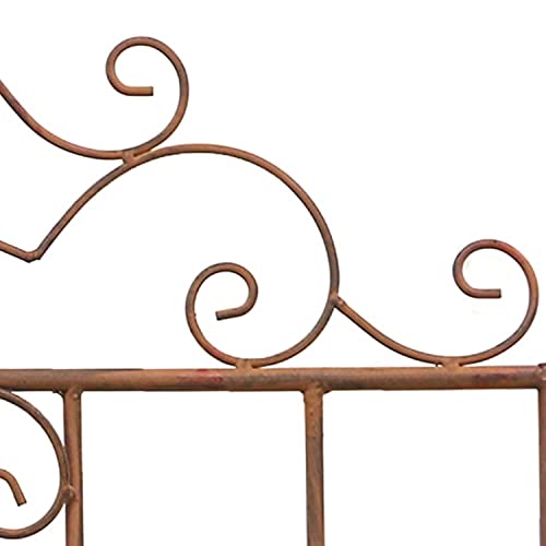 Rankgitter braun Gitter Zaunelemente Zaunelement Metall Beetzaun Beeteinfassung Pflanzenstütze Wetterfest Garten Antik-Look – Bild 4
