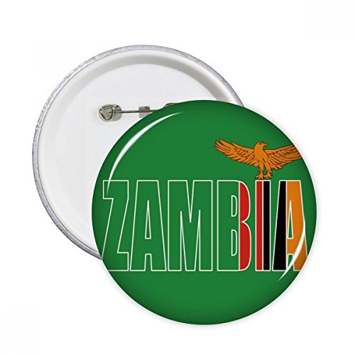 Badge bouton rond drapeau Zambie XXL pour décoration de vêtements