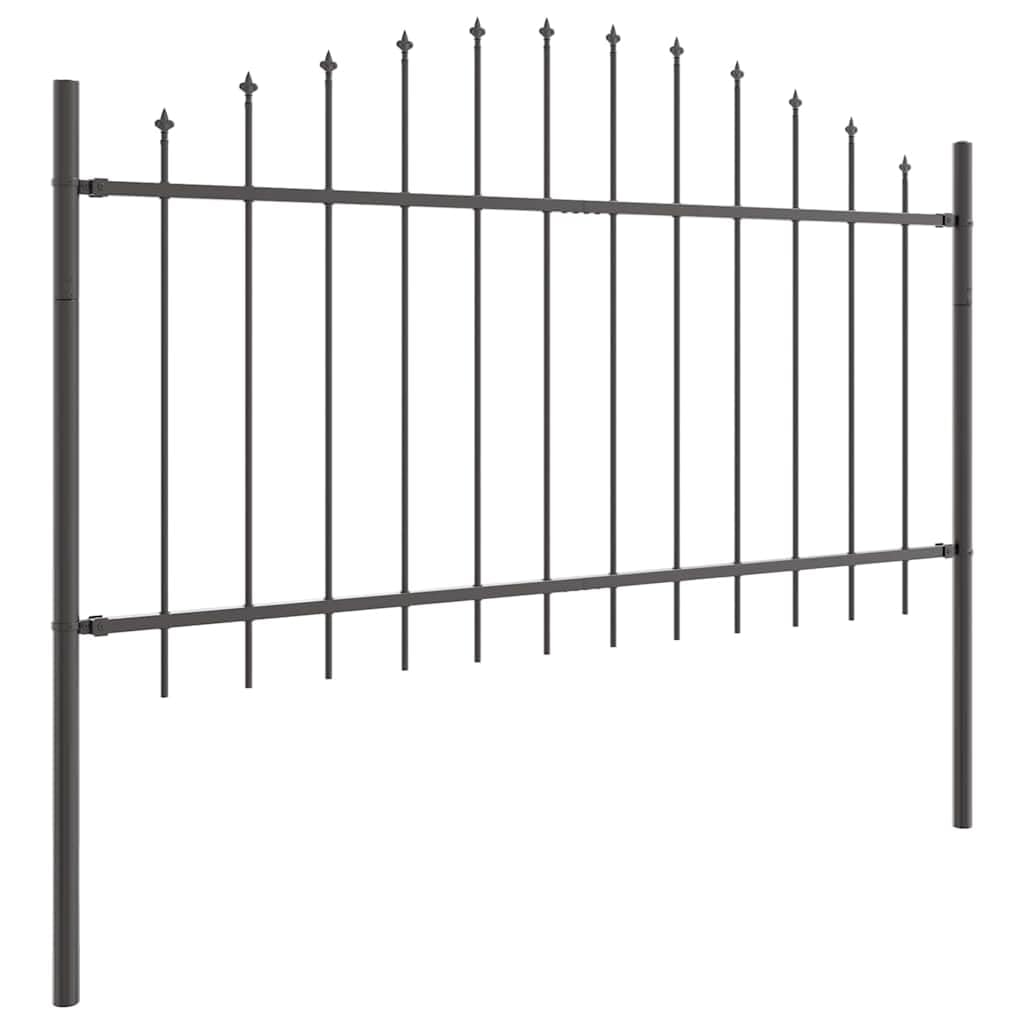 Gartenzaun Zaunfeld 6-teilig 170 x 140 cm Pulverbeschichteter Stahl Grau, Sichtschutz Zaunelement für Terrasse Balkon Vorgarten, Windschutz Trennwand