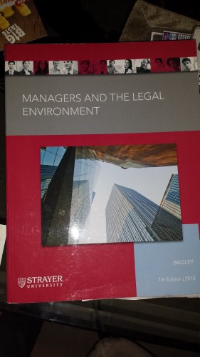 Managers and The Legal Environment (Strayer University)