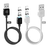 ✔【Compatibilidad】El cable USB tiene 2 adaptadores magnéticos diferentes, cumple con los requisitos de carga de su smartphone y es compatible con Apple iPhone 12 mini/12 Pro/12 Pro Max/11 Pro Max/XS/XR/X/8 Plus/8/7 P/7/6s P/6P/iPad/iPod, Samsung Galaxy S21 S20 S20+/Ultra S1. 0 S10 + S9 S8 S7 A5 A71 A41 J5, Huawei Mate30 nova 7 P40/30 P20, etc., daños humanos no incluidos.