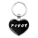 Friends PIVOT Keychain Heart Love Metal Key Chain Ring