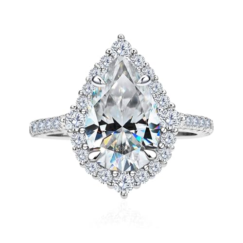 Bagues en moissanite 4 carats pour femme diamant de laboratoire S925